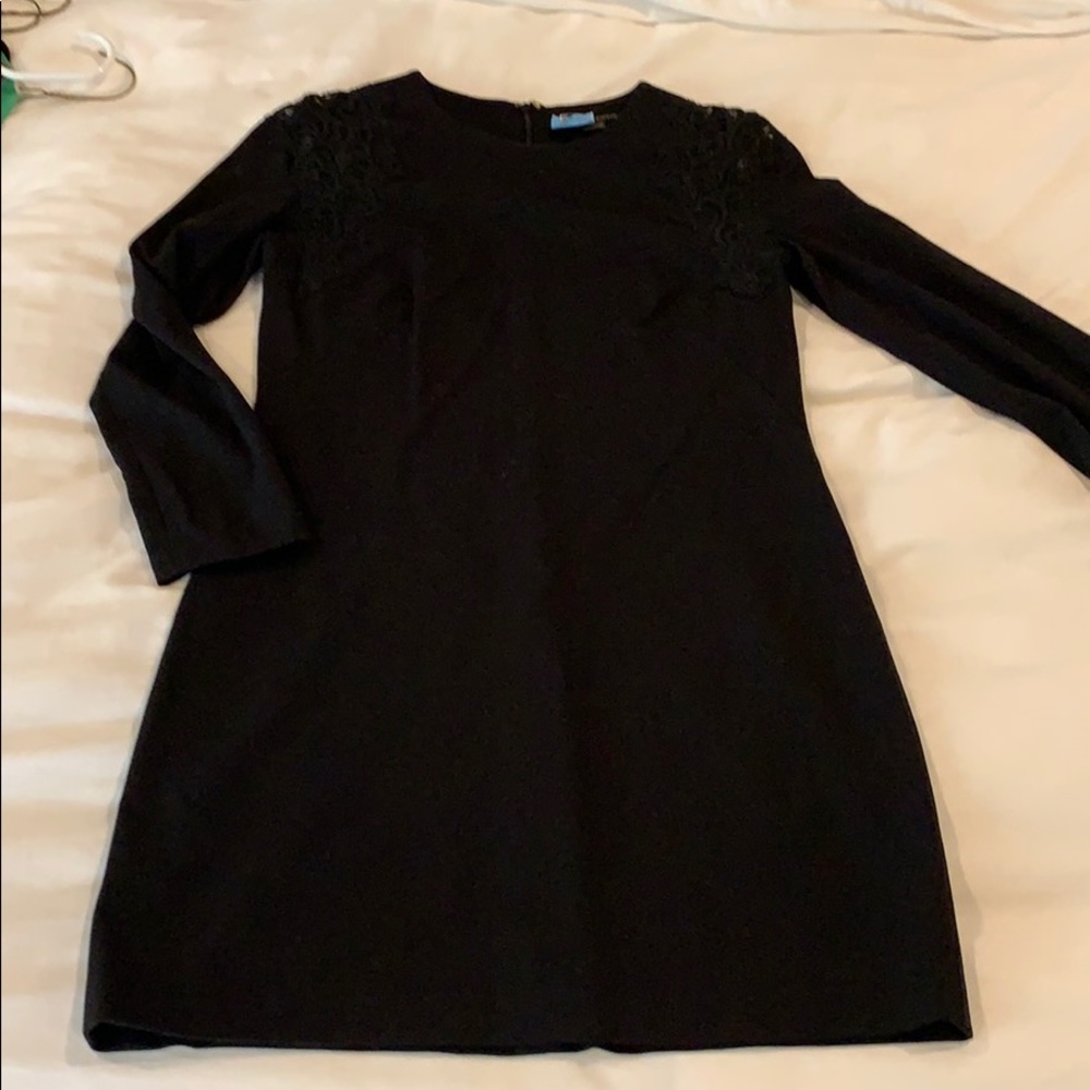 Black long sleeve shift dress